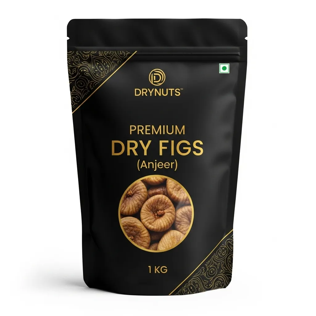 DRYNUTS Premium Dried Figs (Anjeer) - 1 KG | Naturally Sweet, Soft & Chewy | Rich in Dietary Fiber | Resealable Pouch